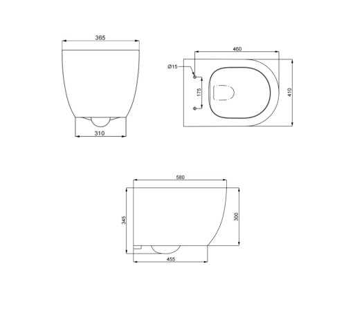 Унитаз подвесной SMARTFLOW URBAN безободковый с микролифтом, SMF812-WH, белый