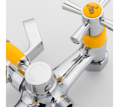 Смеситель для ванны FRUD R22118-9, хром/желтый