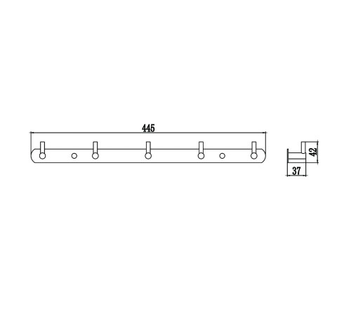 Планка с крючками Savol S-007215B, золото