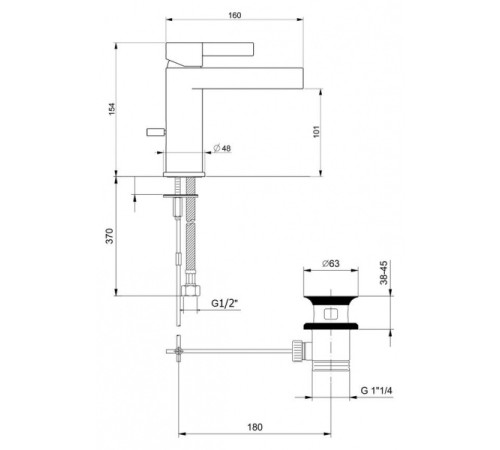 Смеситель для раковины Webert DoReMi DR830102345, никель