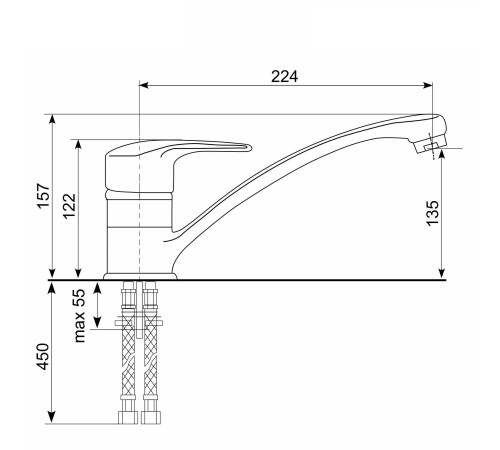 Смеситель для кухни Ulgran UQ-004-02, лен