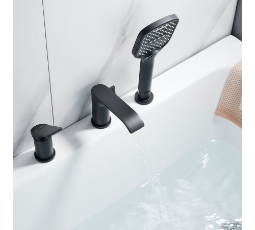 Смеситель на борт ванны Shevanik S4112H, черный