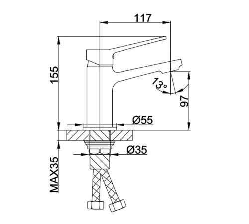 Смеситель для раковины Frap F1061, хром