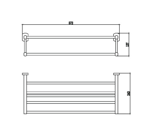 Полка для полотенец Savol S-009944, хром