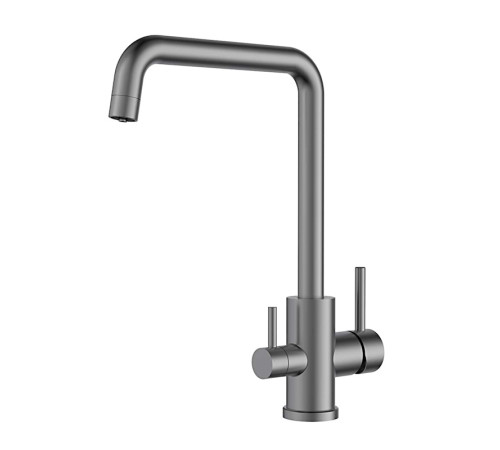 Смеситель для кухни с подключением фильтра Voda Kitchen FW519GM, оружейная сталь