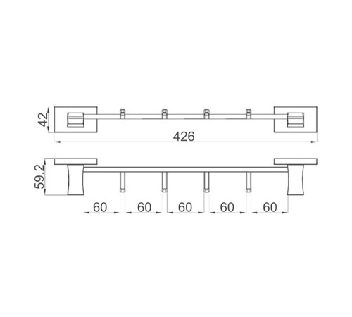 Планка с крючками GAPPO G0716-40, хром