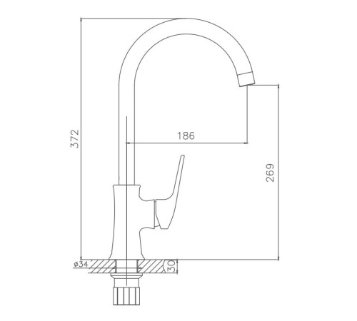 Смеситель для кухни Haiba HB70165, хром