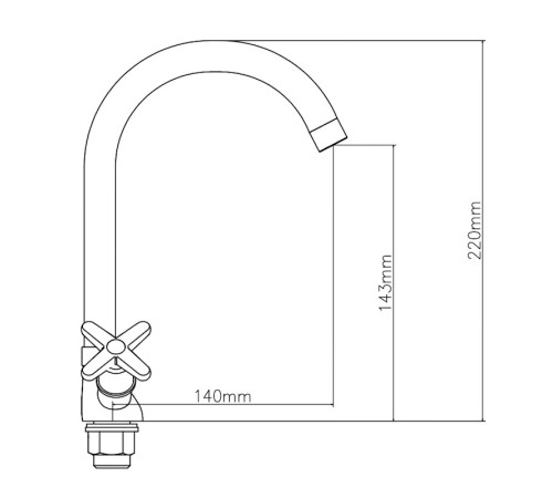 Смеситель для раковины Voda STR26L, хром