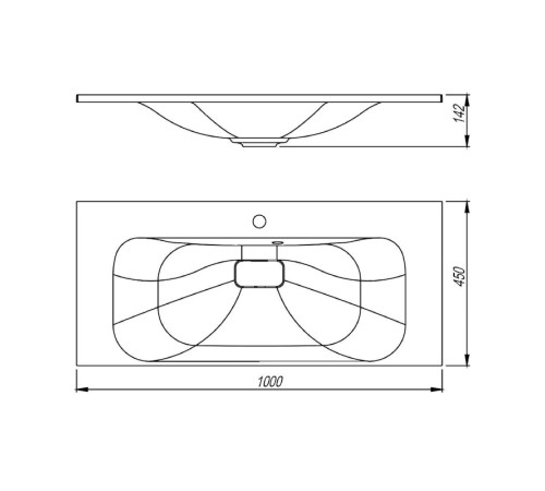 Раковина Florentina Фортуна 100 см 10.270.01000.001, белая