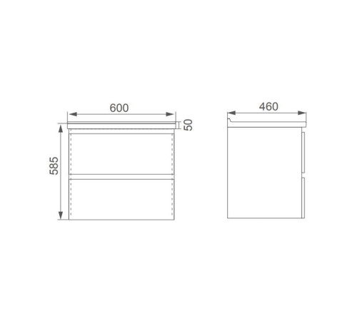 Тумба под раковину подвесная SMARTFLOW SMFL8167A-02, 60 см. белый
