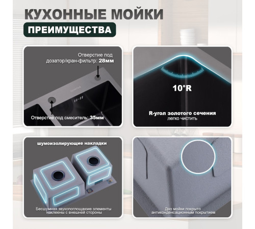 Кухонная мойка Splenka S706.7843.09, графит