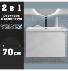 Тумба с раковиной подвесная Velvex Klaufs tp.KLA.COM.70.1Y, 70 см