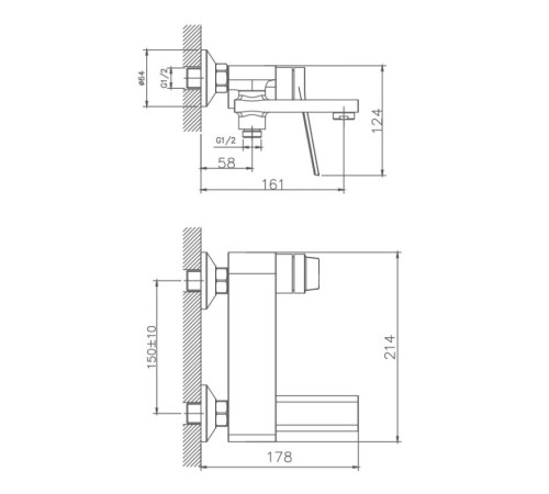 Смеситель для ванны Haiba HB60572, хром