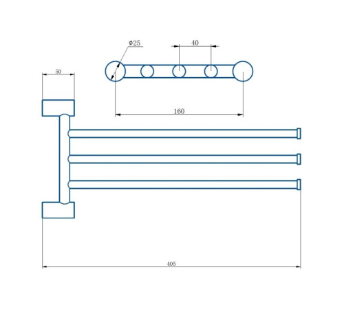 Полотенцедержатель Haiba HB8413-4, бронза