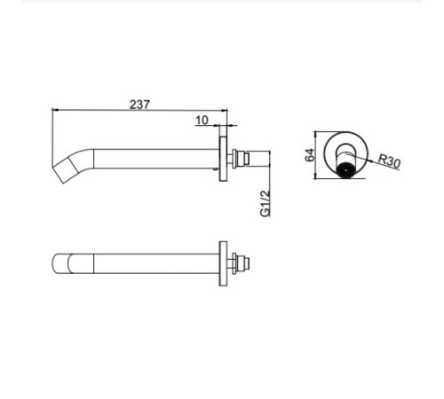 Излив D&K DC1004895, хром