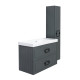 Тумба под раковину подвесная La Fenice Cubo TWIN FNC-01-CUB-G-100-2, серо-зеленая
