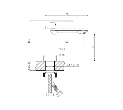 Смеситель для раковины Haiba HB10639-7, черный