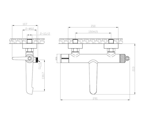 Смеситель для ванны ESKO BG54B, черный