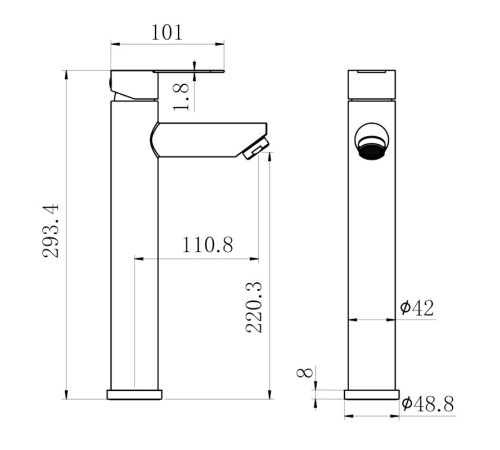 Смеситель для раковины Fmark FS8211-2H, черный