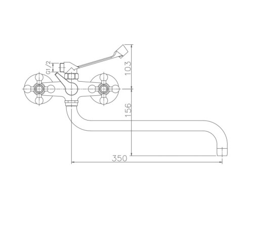 Смеситель для ванны Haiba HB2619-4, бронза