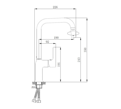 Смеситель для кухни Haiba HB70814-7, черный