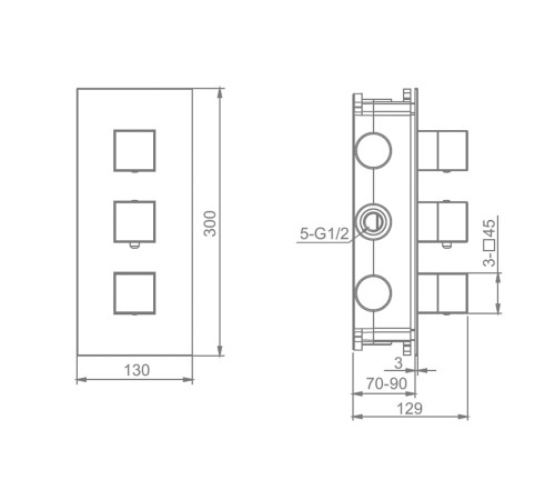 Смеситель для душа термостат Raglo R02.263, хром