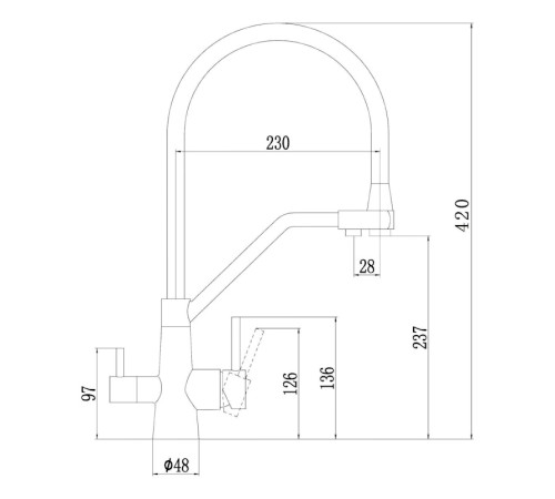 Смеситель для кухни с подключением фильтра воды Fmark FS0662-W, белый