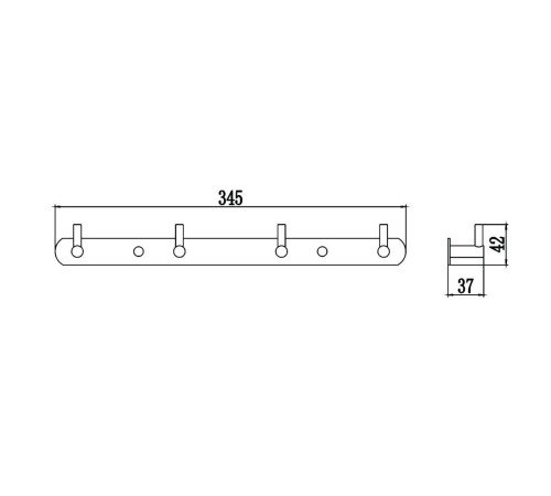 Планка с крючками Savol S-007214C, бронза