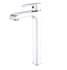 Смеситель для раковины высокий Grocenberg GB3010WC, белый/хром