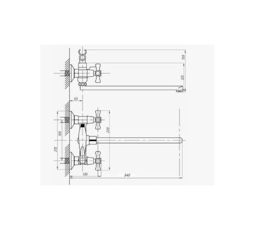 Смеситель для ванны D-Lin D146810-F, хром