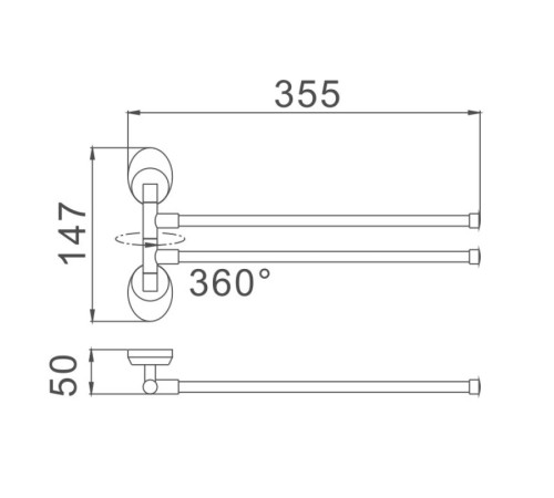 Полотенцедержатель Haiba HB1612, хром