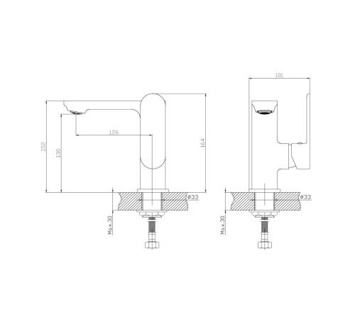 Смеситель для раковины Haiba HB12590, хром