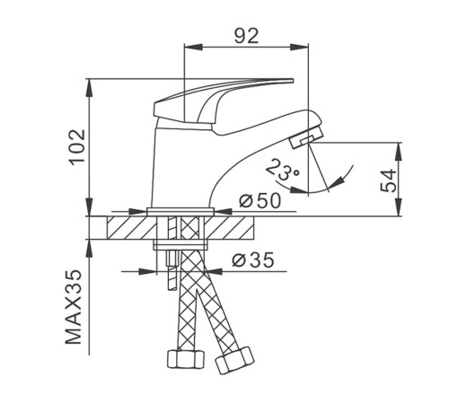 Смеситель для раковины Frap F1039-B, хром