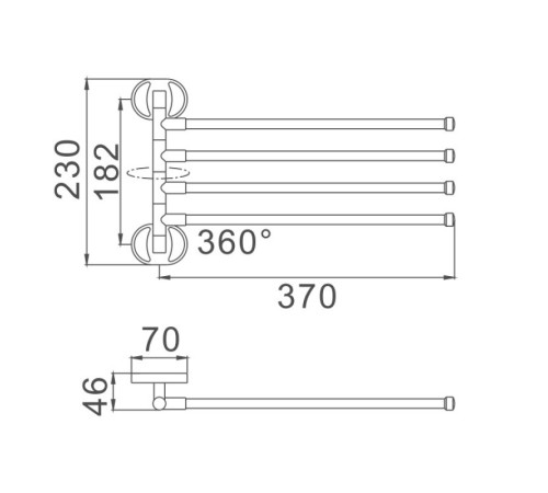 Полотенцедержатель D-Lin D255700, хром