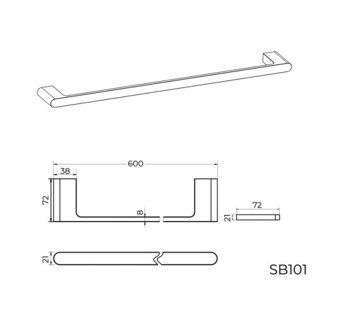 Полотенцедержатель Knotlor SB101BL, черный