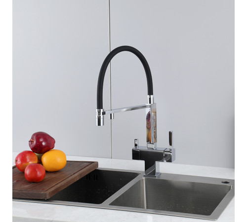 Смеситель для кухни с гибким изливом и подключением фильтра GAPPO G4395-50, хром