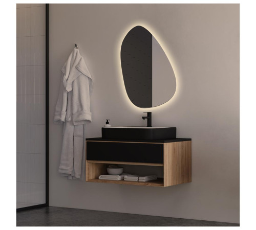 Зеркало Silver Mirrors Molecula-LiteТХ 569х796 (открытая подсветка, бесконтактный сенсор,тепл.холод.свет)