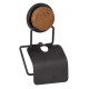 Держатель для туалетной бумаги FIXSEN MAGIC WOOD FX-46010, черный/коричневый