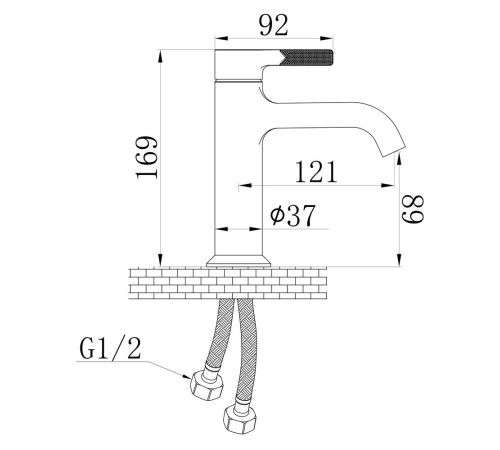 Смеситель для раковины Savol S-AF5501C, матовое золото