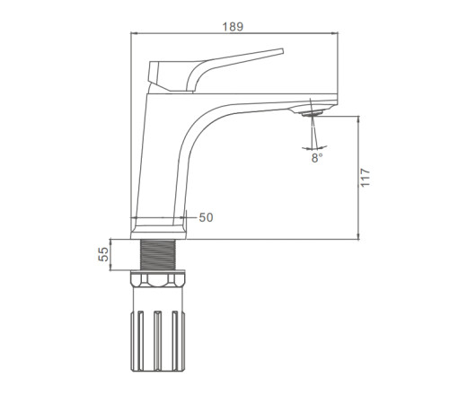 Смеситель для раковины Prohanss P62.10, хром