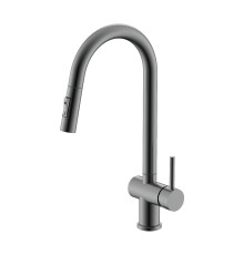 Смеситель для кухни с выдвижным изливом Splenka S204.49.09, графит