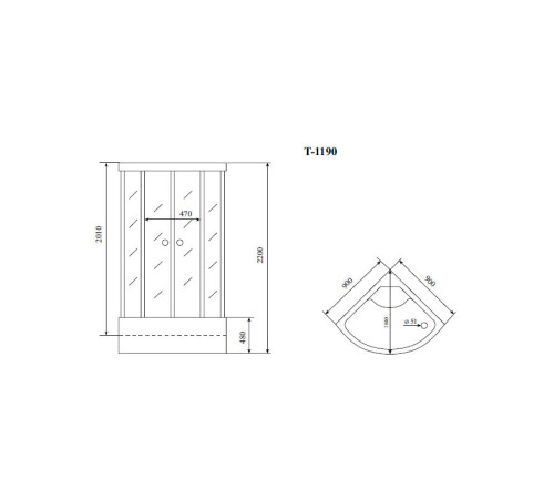 Душевая кабина Timo Standart T-1190, 90x90x220