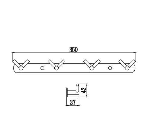 Планка с крючками Savol S-007224H, черный