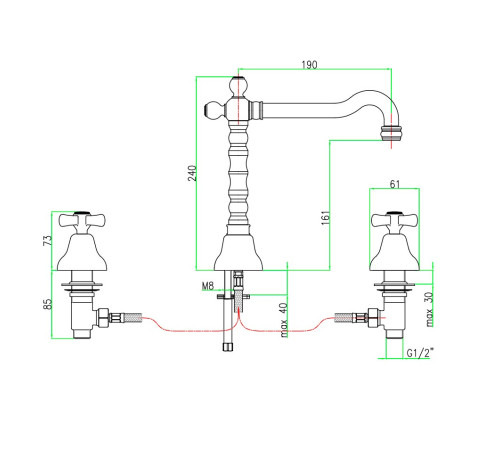 Смеситель для раковины Webert Armony AM750202010, золото