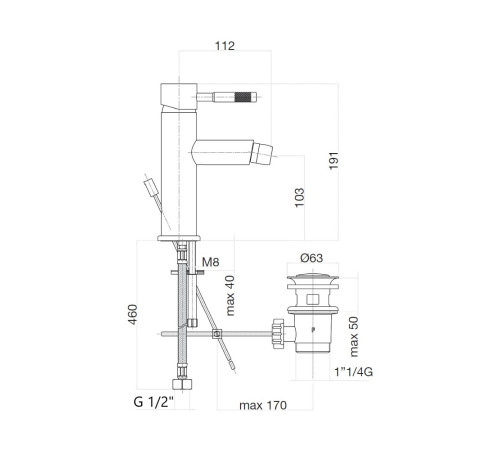 Смеситель для биде Webert Rimini RI840102740, белый
