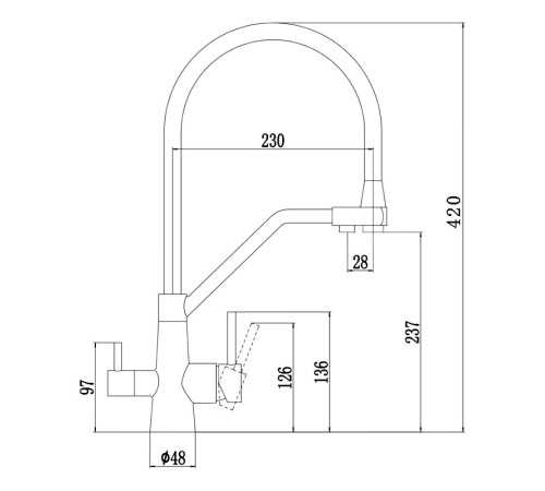 Смеситель для кухни с подключением фильтра воды Fmark FS0662-C04, бронза/серый