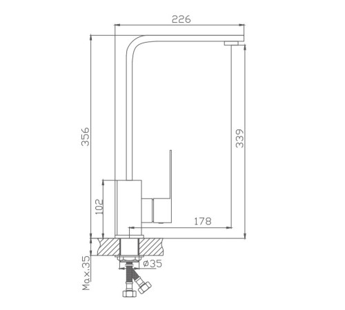 Смеситель для кухни Haiba HB70803-7, черный