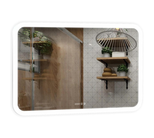 Зеркало Silver Mirrors Стив 1200х800 - 3 (двойной подогрев, часы, сенсорный выключатель)