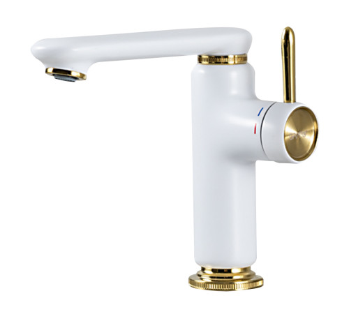 Смеситель для раковины Gappo G1009-83, белый/матовое золото