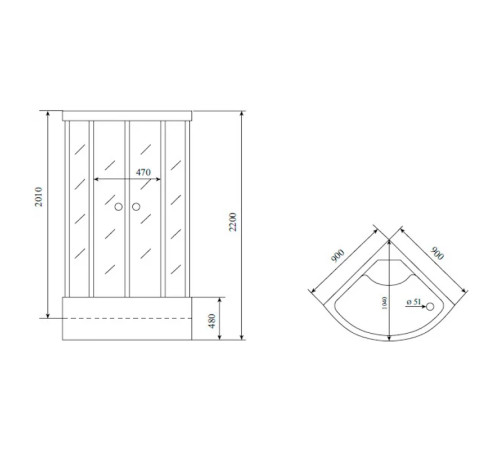 Душевая кабина Timo Standart T-1190P, 90x90x220